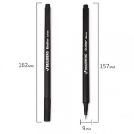 Ручка капиллярная BRAUBERG 'Aero', ЧЕРНАЯ, трехгранная, металлический наконечник, линия письма 0,4 мм, FL108