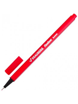 Ручка капиллярная BRAUBERG 'Aero', КРАСНАЯ, трехгранная, металлический наконечник, линия письма 0,4 мм, FL110