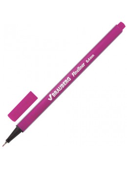 Ручка капиллярная BRAUBERG 'Aero', РОЗОВАЯ, трехгранная, металлический наконечник, линия письма 0,4 мм, FL112