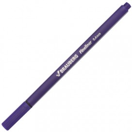 Ручка капиллярная BRAUBERG 'Aero', ФИОЛЕТОВАЯ, трехгранная, металлический наконечник, линия письма 0,4 мм, FL111