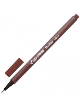 Ручка капиллярная BRAUBERG 'Aero', КОРИЧНЕВАЯ, трехгранная, металлический наконечник, линия письма 0,4 мм, FL113