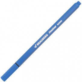 Ручка капиллярная BRAUBERG 'Aero', ГОЛУБАЯ, трехгранная, металлический наконечник, линия письма 0,4 мм, FL115