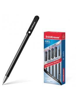 Ручка гелевая ERICH KRAUSE 'G-Soft', ЧЕРНАЯ, корпус soft-touch, игольчатый узел 0,38 мм, линия письма 0,25 мм, 39207