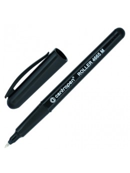 Ручка-роллер CENTROPEN, ЧЕРНАЯ, трехгранная, корпус черный, узел 0,7 мм, линия письма 0,6 мм, 4665/1Ч