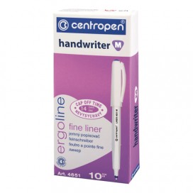 Ручка капиллярная CENTROPEN 'Handwriter', ЗЕЛЕНАЯ, трехгранная, линия письма 0,5 мм, 4651/1З