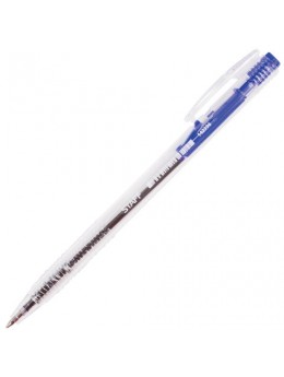 Ручка шариковая автоматическая STAFF, СИНЯЯ, корпус прозрачный, узел 0,7 мм, линия письма 0,35 мм, BPR245