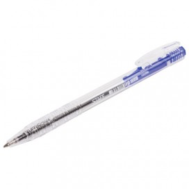 Ручка шариковая автоматическая STAFF, СИНЯЯ, корпус прозрачный, узел 0,7 мм, линия письма 0,35 мм, BPR245
