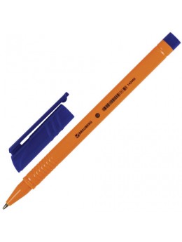Ручка шариковая BRAUBERG 'Solar', СИНЯЯ, трехгранная, корпус оранжевый, узел 1 мм, линия письма 0,5 мм, BP172