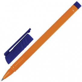 Ручка шариковая BRAUBERG 'Solar', СИНЯЯ, трехгранная, корпус оранжевый, узел 1 мм, линия письма 0,5 мм, BP172