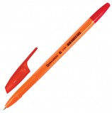 Ручка шариковая BRAUBERG 'X-333 Orange', КРАСНАЯ, корпус оранжевый, узел 0,7 мм, линия письма 0,35 мм, BP169
