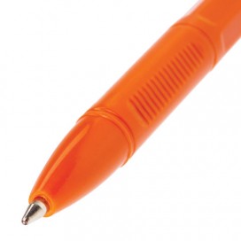 Ручка шариковая BRAUBERG 'X-333 Orange', ЧЕРНАЯ, корпус оранжевый, узел 0,7 мм, линия письма 0,35 мм, BP168