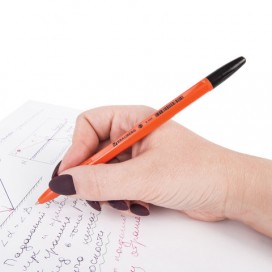 Ручка шариковая BRAUBERG 'X-333 Orange', ЧЕРНАЯ, корпус оранжевый, узел 0,7 мм, линия письма 0,35 мм, BP168