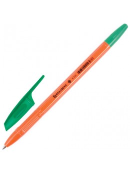 Ручка шариковая BRAUBERG 'X-333 Orange', ЗЕЛЕНАЯ, корпус оранжевый, узел 0,7 мм, линия письма 0,35 мм, BP170