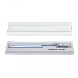 Ручка подарочная шариковая PIERRE CARDIN 'Actuel', корпус голубой, алюминий, хром, синяя, PC0505BP