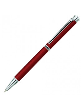 Ручка подарочная шариковая PIERRE CARDIN 'Crystal', корпус красный, латунь, хром, синяя, PC0709BP