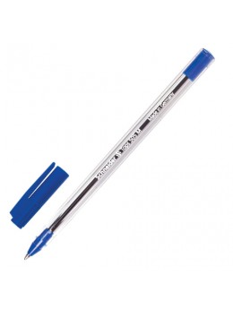 Ручка шариковая SCHNEIDER (Германия) 'Tops 505 M', СИНЯЯ, корпус прозрачный, узел 1 мм, линия письма 0,5 мм, 150603