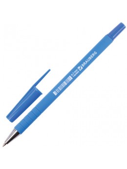 Ручка шариковая BRAUBERG 'Capital blue', СИНЯЯ, корпус soft-touch голубой, узел 0,7 мм, линия письма 0,35 мм, BP174