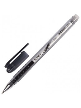 Ручка стираемая гелевая STAFF, ЧЕРНАЯ, корпус черный, хромированные детали, узел 0,5 мм, линия письма 0,38 мм, GP189