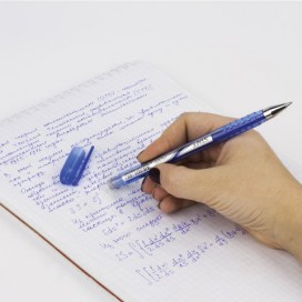 Ручка стираемая гелевая STAFF, СИНЯЯ, корпус синий, хромированные детали, узел 0,5 мм, линия письма 0,38 мм, GP190