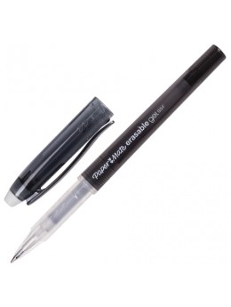 Ручка стираемая гелевая PAPER MATE 'Erasable Gel', ЧЕРНАЯ, корпус черный, узел 0,7 мм, линия письма 0,5 мм, 1994725