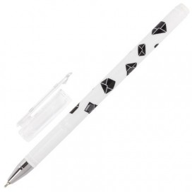Ручка шариковая масляная BRAUBERG BLACK&WHITE 'Letters', СИНЯЯ, узел 0,7 мм, линия письма 0,35 мм, OBP129