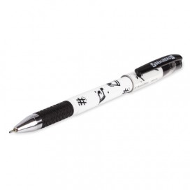 Ручка шариковая масляная с грипом BRAUBERG BLACK&WHITE 'Melody', СИНЯЯ, узел 0,7 мм, линия письма 0,35 мм, OBP130