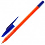 Ручка шариковая масляная STAFF 'Flare', СИНЯЯ, корпус оранжевый, узел 1 мм, линия письма 0,7 мм, OBP101