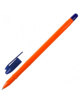 Ручка шариковая масляная BRAUBERG 'Flame', СИНЯЯ, корпус оранжевый, узел 1 мм, линия письма 0,7 мм, 142680