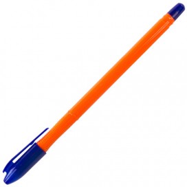 Ручка шариковая масляная BRAUBERG 'Flame', СИНЯЯ, корпус оранжевый, узел 1 мм, линия письма 0,7 мм, 142680