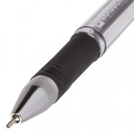 Ручка шариковая масляная с грипом BRAUBERG 'Active', ЧЕРНАЯ, узел 0,7 мм, линия письма 0,35 мм, OBP106