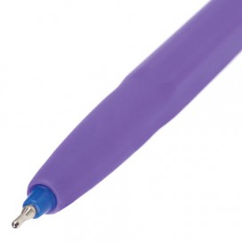 Ручка шариковая масляная ПИФАГОР, СИНЯЯ, безопасный корпус ассорти, узел 0,6 мм, линия письма 0,3 мм, OBP107