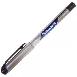 Ручка шариковая масляная с грипом BRAUBERG 'Signature', СИНЯЯ, печать, узел 0,7 мм, линия письма 0,35 мм, OBP110