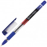 Ручка шариковая масляная с грипом BRAUBERG 'Spark', СИНЯЯ, печать, узел 0,7 мм, линия письма 0,35 мм, OBP118