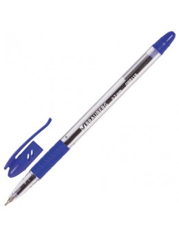 Ручка шариковая масляная с грипом BRAUBERG 'Glassy', СИНЯЯ, корпус прозрачный, узел 0,7 мм, линия письма 0,35 мм, OBP119