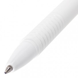 Ручка шариковая масляная автоматическая BRAUBERG 'White', СИНЯЯ, корпус белый, узел 1 мм, линия письма 0,5 мм, OBPR206