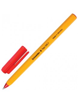 Ручка шариковая SCHNEIDER (Германия) 'Tops 505 F', КРАСНАЯ, корпус желтый, узел 0,8 мм, линия письма 0,4 мм, 150502
