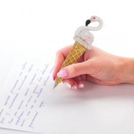 Ручка фигурная 'МОРОЖЕНОЕ-ФЛАМИНГО', СИНЯЯ, 4 дизайна ассорти, 0,5 мм, дисплей, BRAUBERG