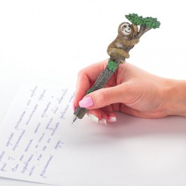 Ручка фигурная 'ЛЕНИВЦЫ', СИНЯЯ, 4 дизайна ассорти, 0,5 мм, дисплей, BRAUBERG