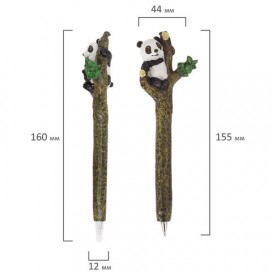 Ручка фигурная 'ПАНДЫ' СИНЯЯ, 4 дизайна ассорти, 0,5 мм, дисплей, BRAUBERG
