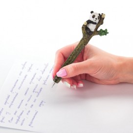 Ручка фигурная 'ПАНДЫ' СИНЯЯ, 4 дизайна ассорти, 0,5 мм, дисплей, BRAUBERG