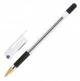 Ручка шариковая масляная с грипом MUNHWA 'MC Gold', ЧЕРНАЯ, корпус прозрачный, узел 0,5 мм, линия письма 0,3 мм, BMC-01