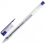 Ручка гелевая STAFF, СИНЯЯ, корпус прозрачный, хромированные детали, узел 0,5 мм, линия письма 0,35 мм, GP107