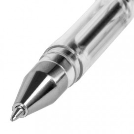 Ручка гелевая STAFF, ЧЕРНАЯ, корпус прозрачный, хромированные детали, узел 0,5 мм, линия письма 0,35 мм, GP108