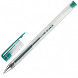 Ручка гелевая STAFF, ЗЕЛЕНАЯ, корпус прозрачный, хромированные детали, узел 0,5 мм, линия письма 0,35 мм, GP110