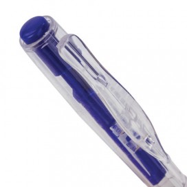 Ручка шариковая автоматическая с грипом STAFF, СИНЯЯ, корпус прозрачный, 0,7 мм, линия письма 0,35 мм, BPR116