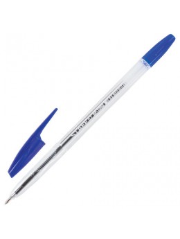 Ручка шариковая STAFF 'BP-1000', СИНЯЯ, корпус прозрачный, узел 0,7 мм, линия письма 0,35 мм, BP146