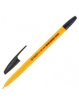Ручка шариковая STAFF 'BP-1000', ЧЕРНАЯ, корпус оранжевый, узел 0,7 мм, линия письма 0,35 мм, BP149