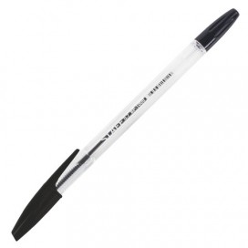Ручка шариковая STAFF 'BP-1000', ЧЕРНАЯ, корпус прозрачный, узел 0,7 мм, линия письма 0,35 мм, BP147