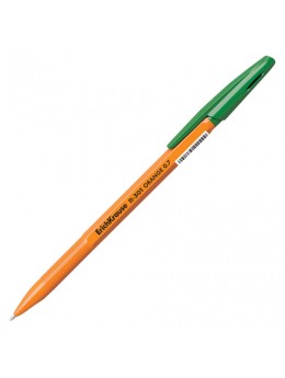 Ручка шариковая ERICH KRAUSE 'R-301 Orange', ЗЕЛЕНАЯ, корпус оранжевый, узел 0,7 мм, линия письма 0,35 мм, 43197