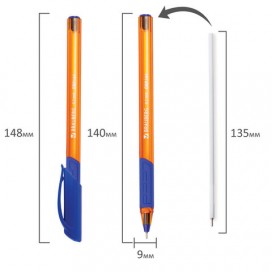 Ручка шариковая масляная BRAUBERG 'Extra Glide GT Tone Orange', СИНЯЯ, узел 0,7 мм, линия письма 0,35 мм, OBP144